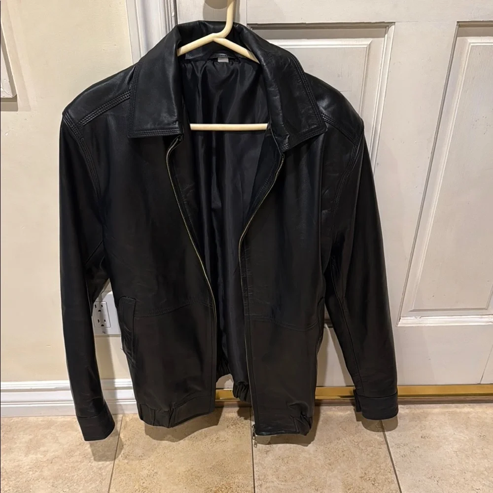 Black Varsity Bomber Jacket with Fitted Silhouette - Picture 2 of 4